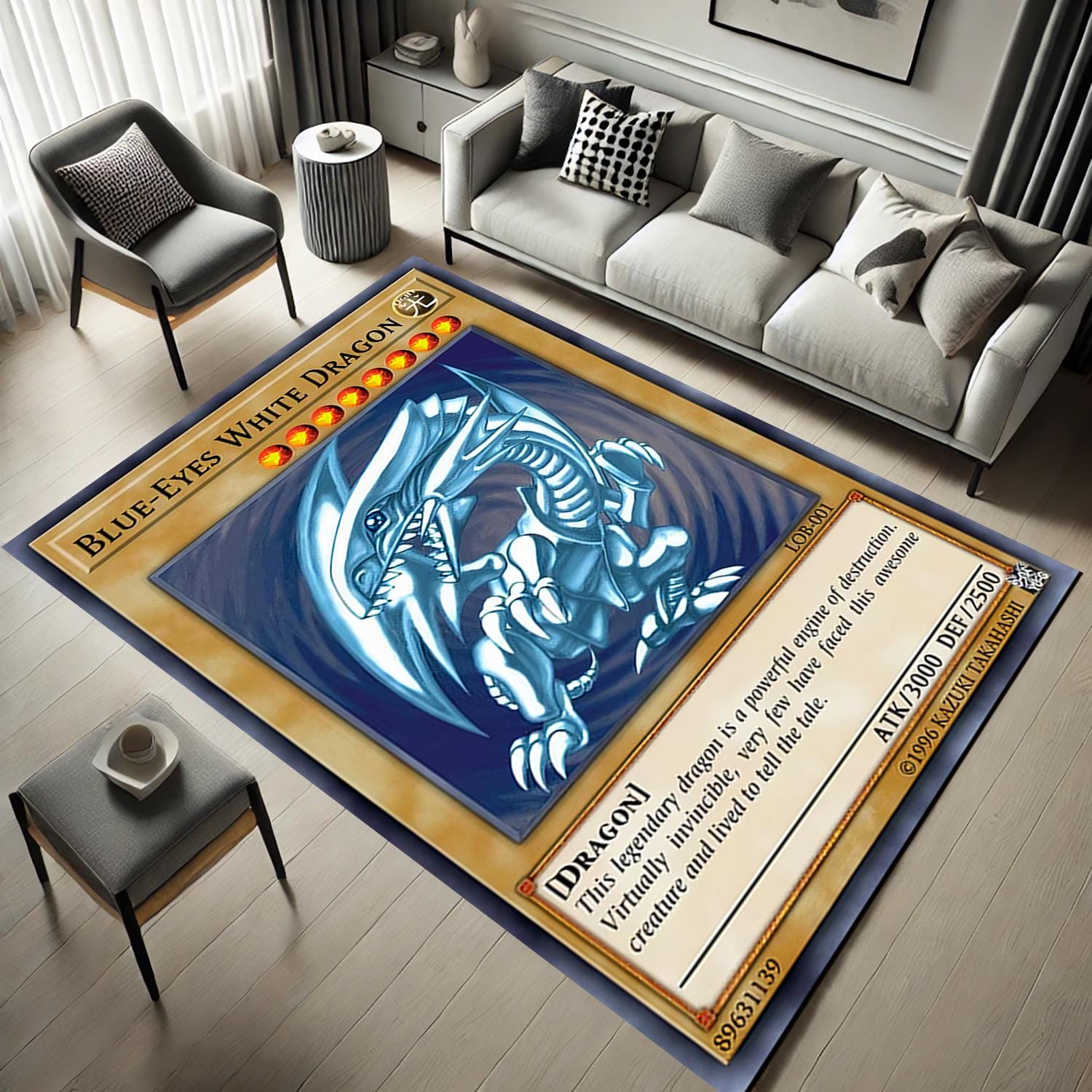 Blue eyes white dragon rug - Etsy 日本