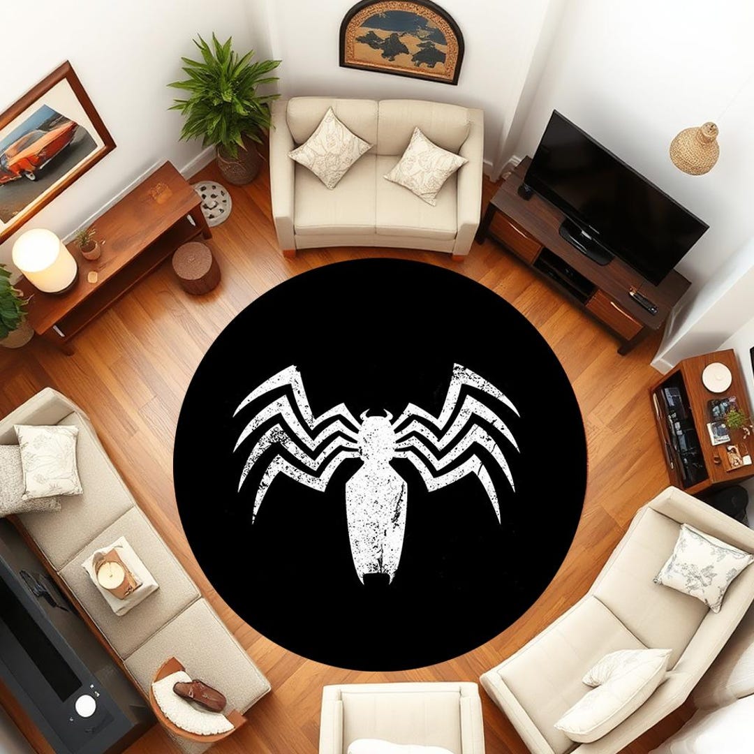Spider-man Logo Round Rug: Custom Home Decor Carpet - Etsy