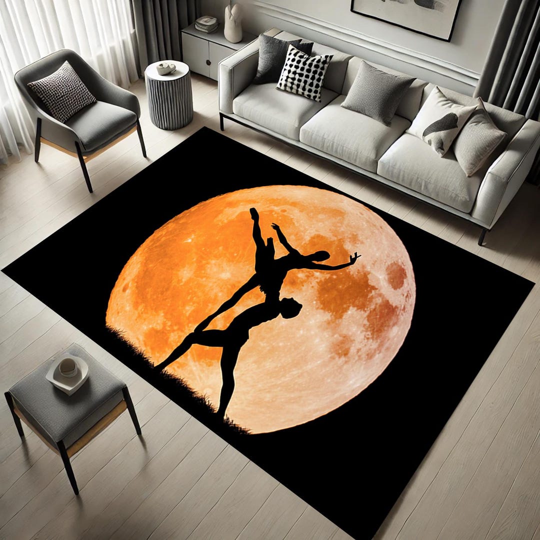 Ballet Dancer Moon Print Rug: Modern Home Decor - Etsy