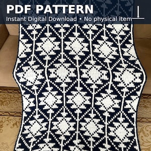 Nordella Scandinavian Chunky Blanket PDF Pattern for Alize Puffy Loop Yarn