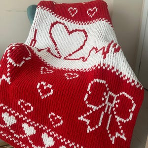 Valentine Heart Blanket Pattern PDF