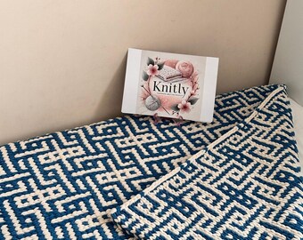 Schema per coperta a maglia grossa Corner Maze in PDF
