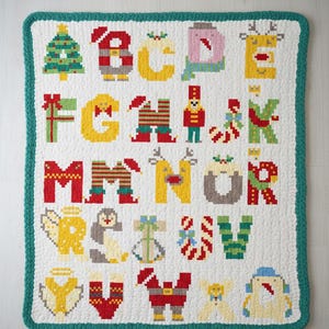Alfabetpatroon kerstmonogram (ABC-bundel + voorbeeldgids M)