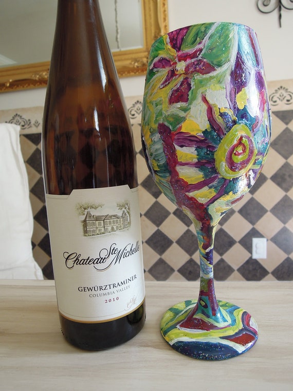 Psicodélico Hippy Copas De Vino Gafas Festival Boho Regalo Único Pintado a Mano