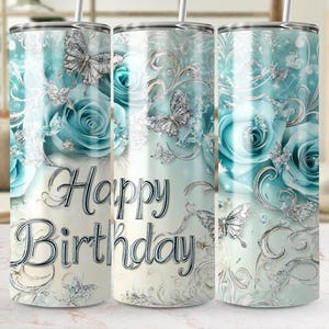 Happy Birthday Tumbler Wrap PNG, Birthday Gift Tumbler Wrap, Digital Download Tumbler Wrap Seamless pattern
