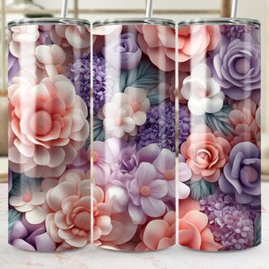 Floral Tumbler Wrap Flower Tumbler Design, Sublimation Tumbler Digital Download png instant download
