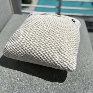 READY TO SHIP - White pillow/Cable Knit Pillow Cover/Natural cotton pillow Handmade