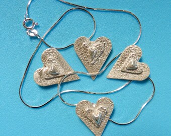 Hearts in Fine Silver Bright and Sweet