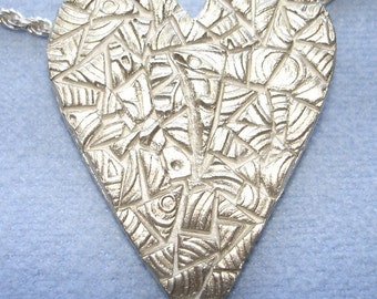 Heart in Fine Silver Mosaic