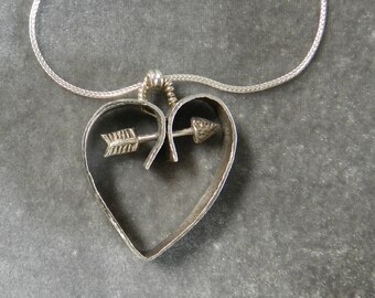 Heart with Arrow in Fine Silver