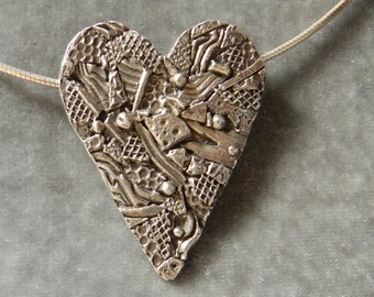 Heart Collage in Fine Silver