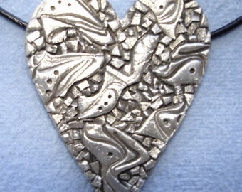 Heart in Fine Silver Mosaic