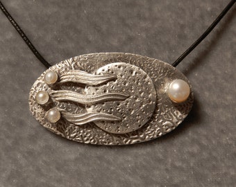 Fine Silver Pendant with Pearls