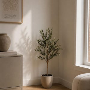 3ft Artificial Olive Tree with Real Recycled Wood Trunk