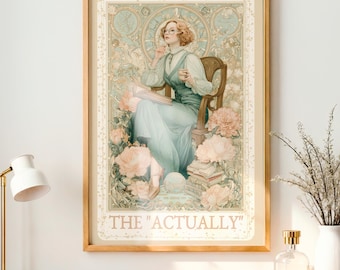 The Actually Art Poster Print |  Boho Wall Art, The Reader Tarot Card, Dorm Room, Librarian Gifts