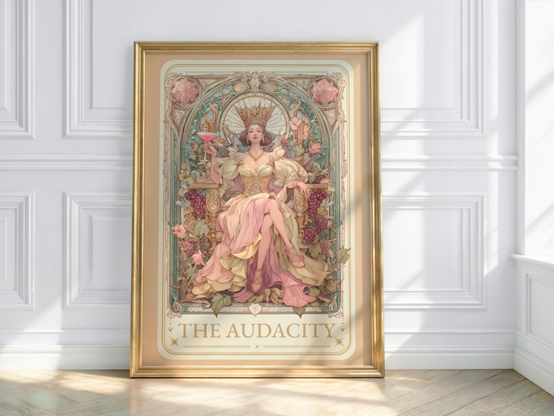 The Audacity, Tarot Poster, Boho Prints, Witchy Prints, Witchy Decor, Tarot Card Print, Dorm Room Decor, Trendy Wall Art, Trendy Prints image 1