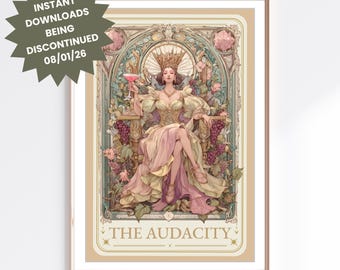 Láminas de arte digital Audacity / Póster de tarot, arte mural bohemio