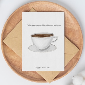 Vatertagskarte, Lustige Papa Karte, Kaffee Wortspiel, Papa Humor, Karte von Kindern, Karte von Frau, Süße Vatertagskarte, Geschenk für Kaffeeliebhaber