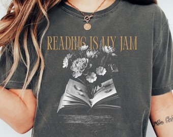 Books and Flowers Shirt, Bookish Floral Tshirt, Book Lover Tee, Reader Sweater, Bibliophile Gift, Book Club Shirt, Librarian Teacher Tee,