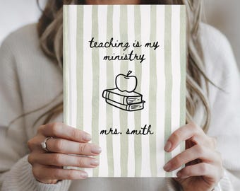 Personalized Christian Teacher Journal, Custom Teacher Notebook, Bible Verse Journal, Teacher Appreciation Gift, Religious Teacher Gift