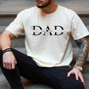 Custom Dad Shirt with Kids Names, Father&#39;s Day Gift, New Dad Tshirt, Personalized Dad T-Shirt, Custom Kids Names Tee, Fathers Day Shirt