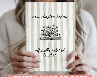 Personalized Teacher Retirement Gift Journal, Officially Retired Teacher Gift, Retirement Keepsake, Coworker Farewell Book