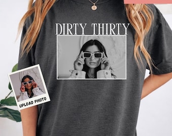Custom 30th Birthday Shirt, Personalized Birthday Picture Comfort Colors Tee, Vintage Photo Gift, Retro Birthday Party Shirt