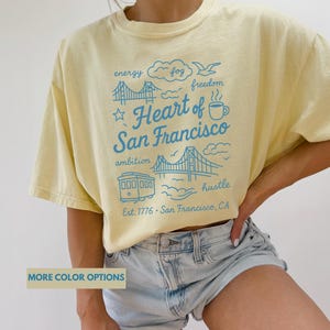Comfort Colors® San Francisco Shirt, San Francisco Womens Crewneck Tee Shirt, San Francisco Apparel Tee, Cute California Golden Gate Bridge