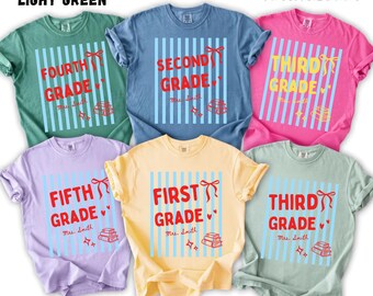 Custom Grade Level Teacher Team Shirt, Comfort Colors® Teacher Tee, Matching School Staff Shirt, Back to School Gift,  Mrs Teacher Gift