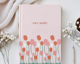 Personalized Floral Teacher Journal, Custom Teacher Notebook, Teacher Appreciation Gift, End of Year Teacher Gift, Retirement Keepsake Book