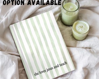 Personalized Christian Teacher Journal, Custom Teacher Notebook, Bible Verse Journal, Teacher Appreciation Gift, Religious Teacher Gift