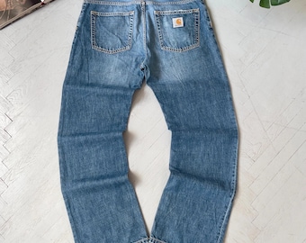 Pantalones vaqueros Carhartt WIP Relaxed Straight para hombre, de mezclilla azul, corte holgado, para skate y trabajo.