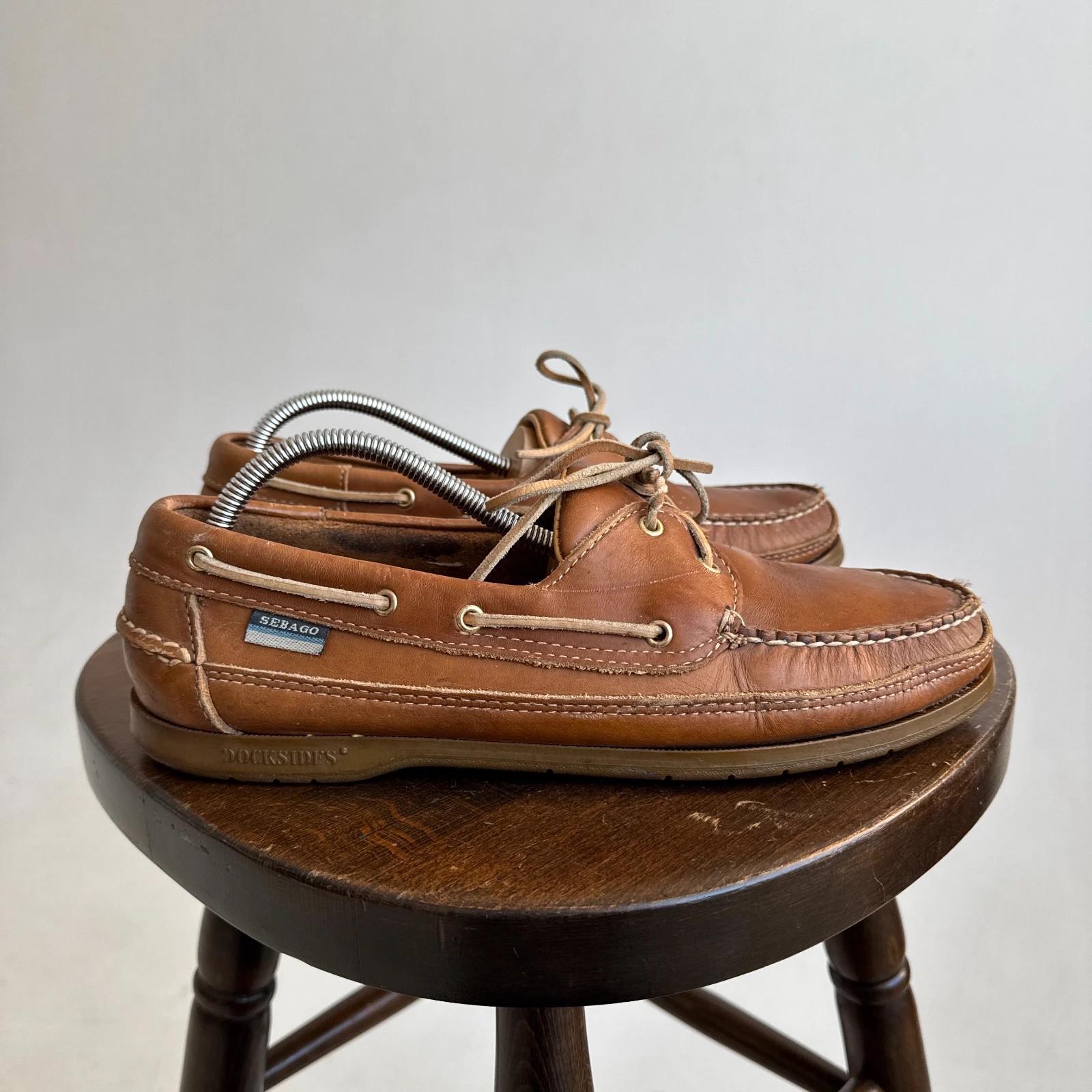 Sebago Dockside Boat Shoes Brown Leather Made in USA Men 8.5M Sebago Shoes - Etsy Norway main image 2