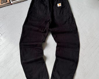Carhartt WIP Flip Carpenter Pants Black Cotton Workwear Streetwear Mens M