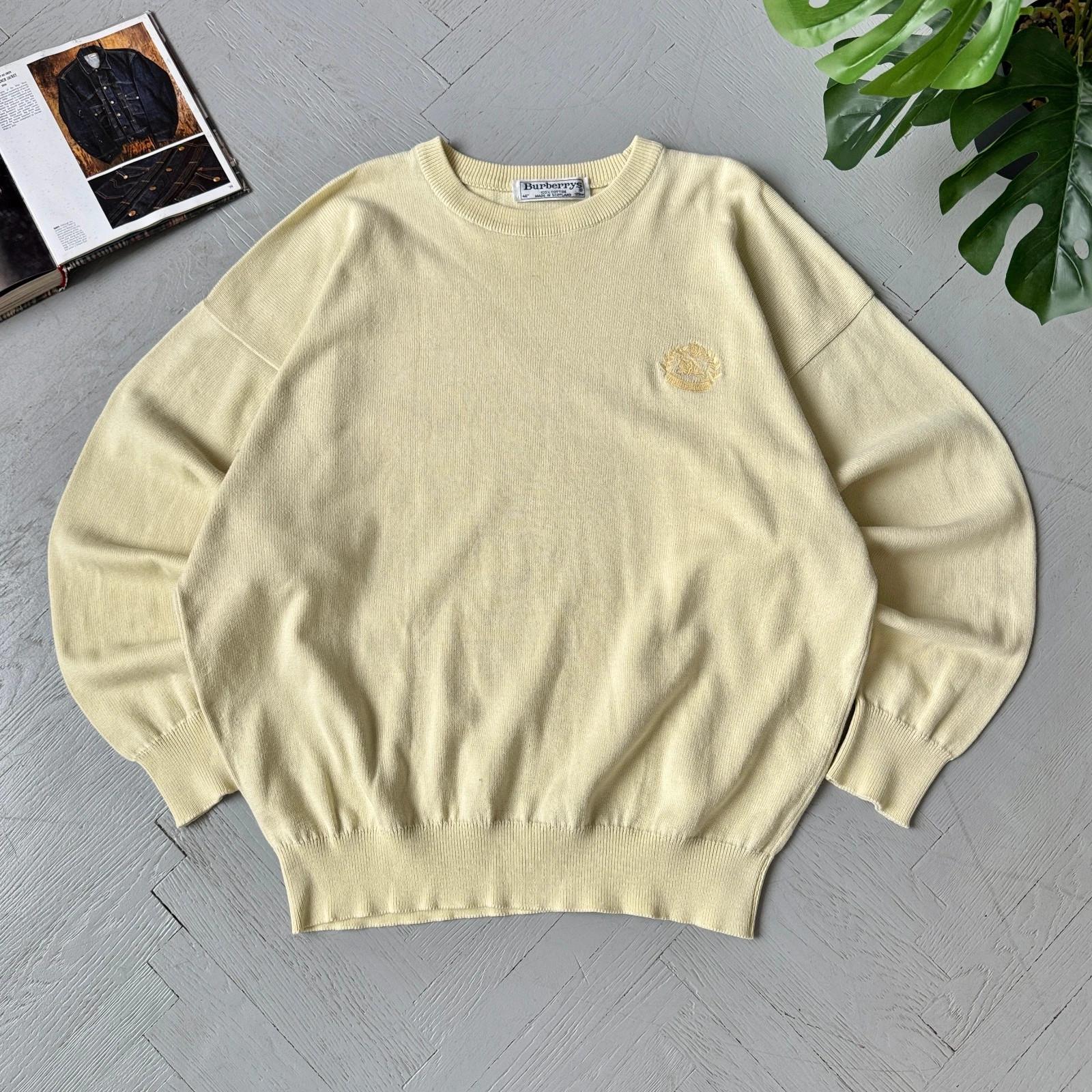 80S British Country Life BURBERRYS ニット L 80S British Country