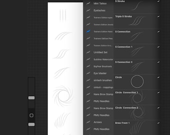 Procreate Nano Brow Practice Stamps