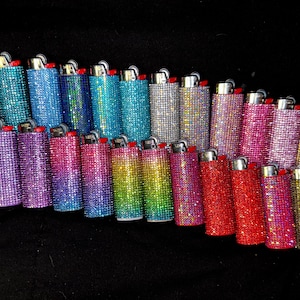 Bling strass-aansteker – met sprankelende kristallen bedekte wegwerpaansteker, met de hand verpakt bling-cadeau voor haar, stoneraccessoire, feestgunst
