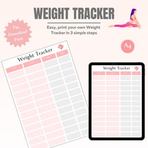 Weight Tracker - Instant Printable Download