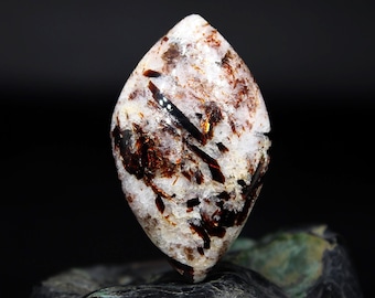 Rare Astrophyllite Cabochon on Albite: Eveslogchorr Collectible
