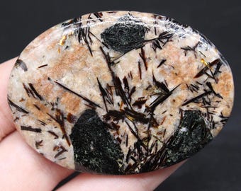 Astrophyllite Palm Stone Cabochon with Aegirine, Khibiny Mountains
