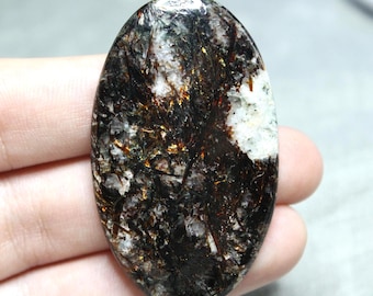 48x29mm Astrophyllite with Aegirine Eveslogchorr  Big Loose cabochon for jewelry wire wrap