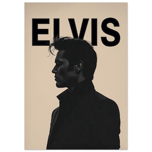 Elvis Presley Silhouette Art Poster Print - Music Icon Framed Canvas
