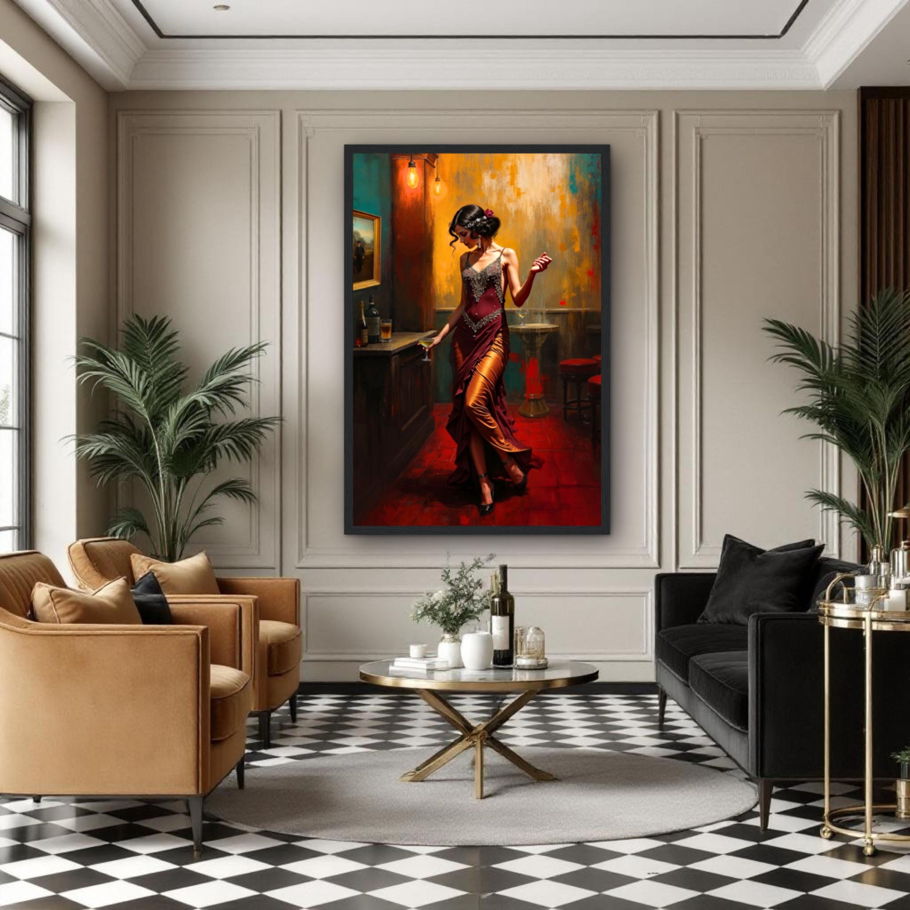 Speakeasy 1920s Flapper Art Deco Poster Print - Vintage