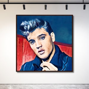 Young Elvis Presley Art Poster Print - Music Framed Wall Decor