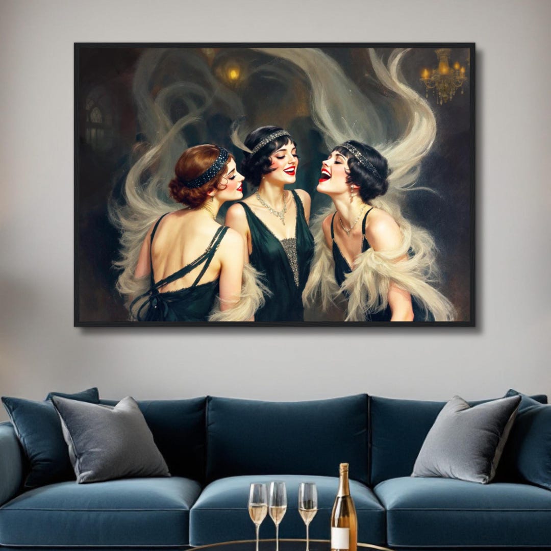 Flapper Girls Speakeasy Art Print - 1920s Jazz Glam Vintage Wall Art - Etsy