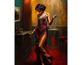 Speakeasy 1920s Flapper Art Deco Poster Print - Vintage Prohibition Framed Decor