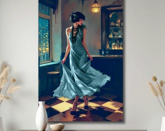 Speakeasy 1920s Flapper Art Deco Poster Print - Framed Prohibition Bar Decor