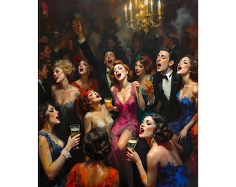 Speakeasy Great Gatsby Art Deco Bar Print- Framed Prohibition Poster