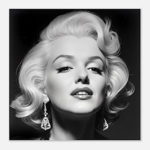 Marilyn Monroe Schwarz Weiß Kunst Poster Druck - Old Hollywood Glam