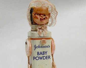 Assemblage Art Doll Vintage Baby Powder Infant
